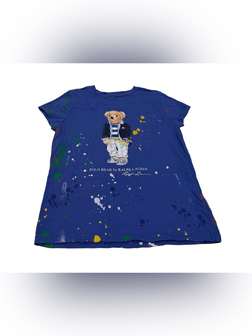 Polo by Ralph Lauren Blue Bear Paint-Splatter Tee